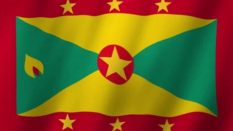 Stunning Grenada Flag Animation Waving in the Wind Видео 277483794