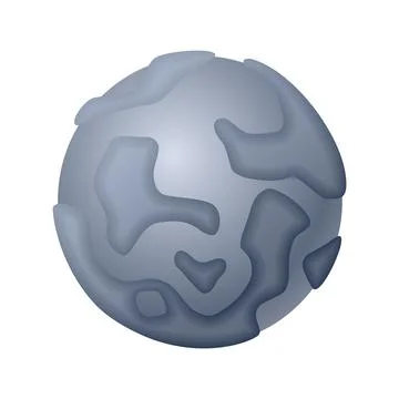 A stunning grey planet vector image in pseudo 3D style 스톡 일러스트