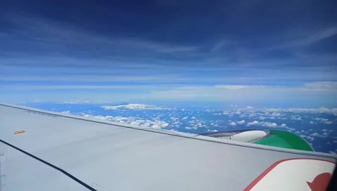 Stunning High Sky views from the plane Stock Footage 254142566