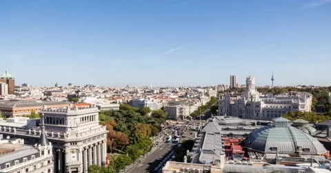 Stunning High View in Central Madrid City 4K Stock Footage 43173981