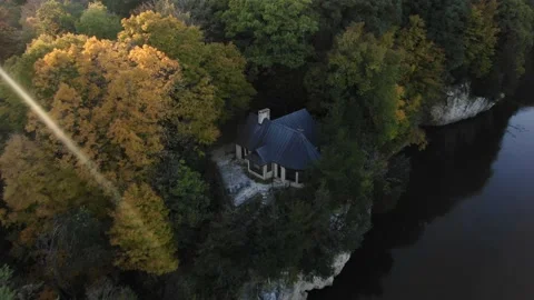 Stunning house on a cliff Stock Footage 141758369