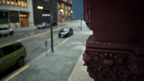 Stunning hyper lapse of downtown area Stock Illustration