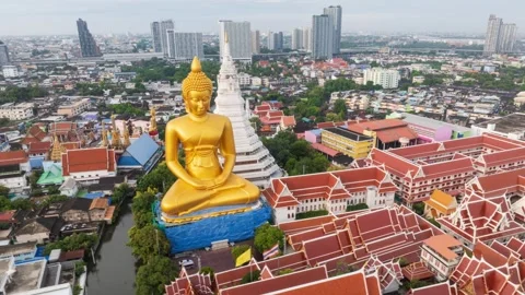 Stunning Hyperlapse Captures Wat Paknam Phasi Charoen Temple in Bangkok Tha.. Stock Footage 316292505