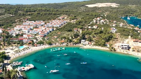 Stunning Hyperlapse of Necujam, Island Solta, Croatia Video stock 301065887