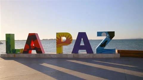 Stunning La Paz Sign at Sunset - Sidewa... | Stock Video | Pond5