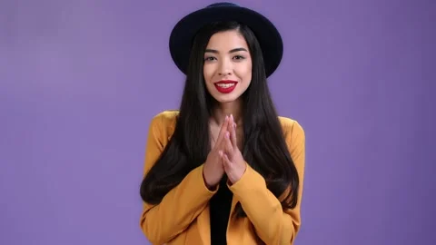 Stunning lady hear not like message isolated vibrant color background Stock Footage 169230547
