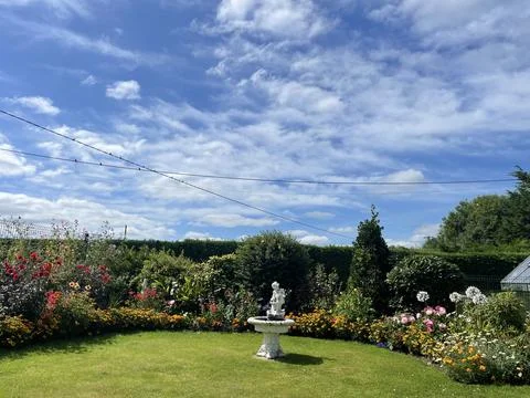 Stunning landscape in backyard. 스톡 사진
