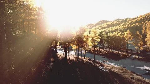 Stunning landscape during fall for September Stock Illustration