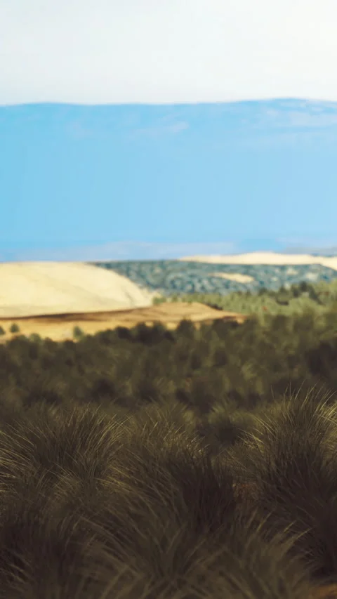 Stunning landscape of the rolling hills under a bright blue sky 動画素材 335237128