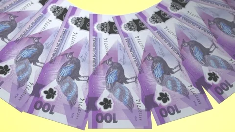 Stunning Looping Design 100 Guarani Curency of Paraguay. Stock Footage 309458075