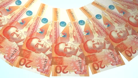 Stunning Looping Design 20 Guarani Curency of Paraguay. Stock Footage 309458349