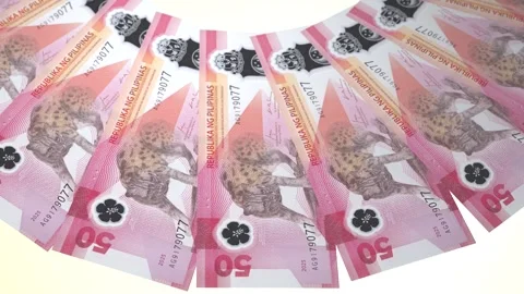 Stunning Looping Design 50 Guarani Curency of Paraguay. Stock Footage 309458922