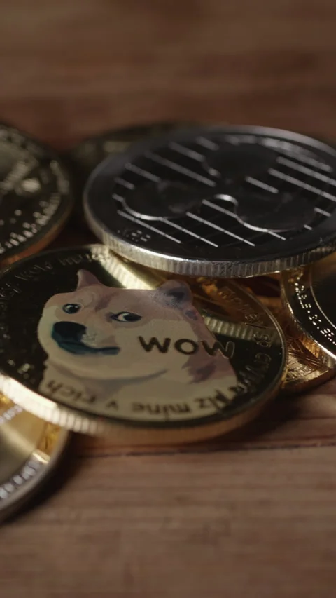 Stunning macro of blockchain tokens Stock Footage 295031090