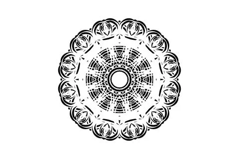 Stunning Mandala Black White Pattern Artistic Design Stock Illustration