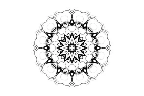 Stunning Mandala Black White Pattern Artistic Design Stock Illustration