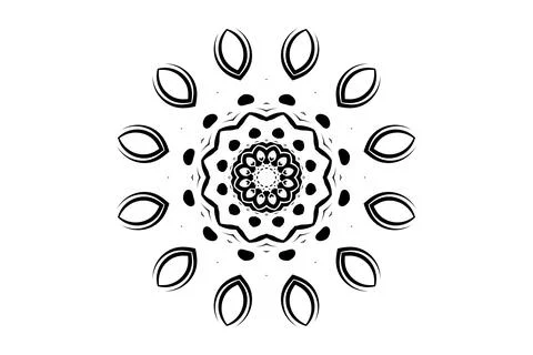 Stunning Mandala Black White Pattern Artistic Design Stock Illustration