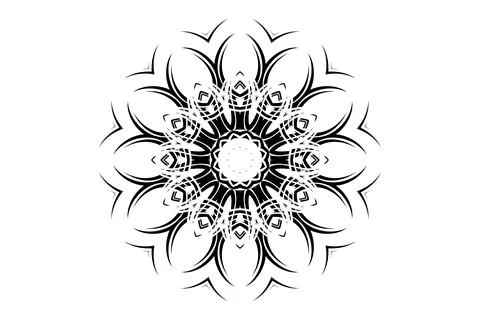 Stunning Mandala Black White Pattern Artistic Design Stock Illustration