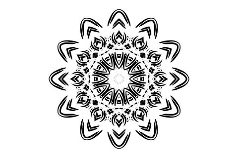 Stunning Mandala Black White Pattern Artistic Design Stock Illustration