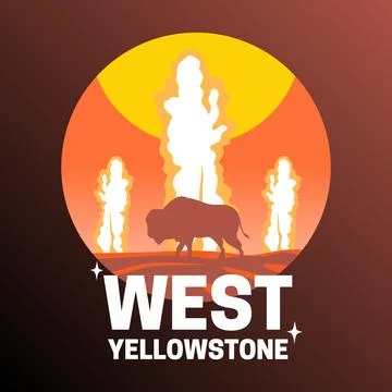 Stunning mountain and sky views in West Yellowstone, Montana Stock Illustration