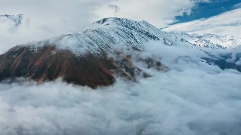 Stunning mountain landscape above the clouds in Peru Stock Footage 320265057