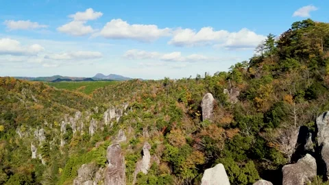 Stunning Mountain Landscape Under Clear Blue Sky Drone View Vídeos de archivo 336552627