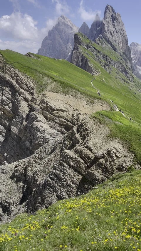 A stunning mountain landscape with vibrant rocks. Vertical video. Stock Footage 280766657