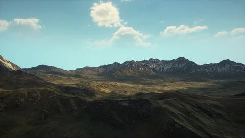 A stunning mountain range with captivating cloud formations Stock Illustration