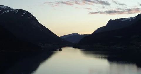 Stunning Mountain Range With River Stock Footage 82276357
