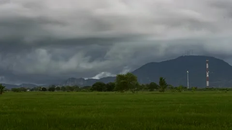 Stunning moving cloud and heavy wind timelapse Stock Footage 148726513