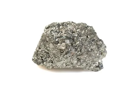 A Stunning Natural Pyrite Crystal with Angular Formations and Metallic Luster Foto stock