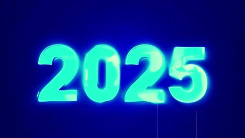 Stunning Neon 2025 Countdown Animation with Glowing Effects for New Year Vídeo Stock 293291403