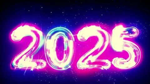 Stunning Neon Countdown to New Year 2025 with Colorful Effects Vidéo 293317492