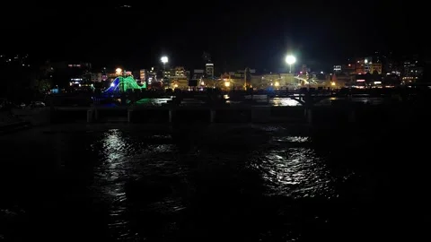 Stunning Nightscape of Haridwar Bridge Stock Footage 326290673