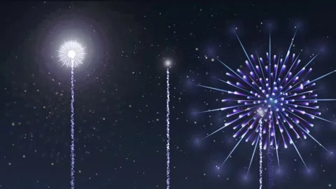 Stunning nighttime sky with a dynamic display of colorful fireworks explodi.. Vídeos de archivo 333873840