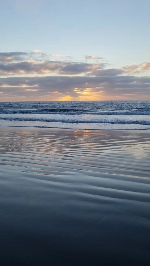 A stunning ocean view during sunset in Tenerife Stock Footage 307632655