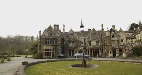 Stunning Old Manor Facade Covered With Ivy Stock-Footage 107553959