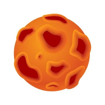 A stunning orange planet vector image in pseudo 3D style Stock Illustration