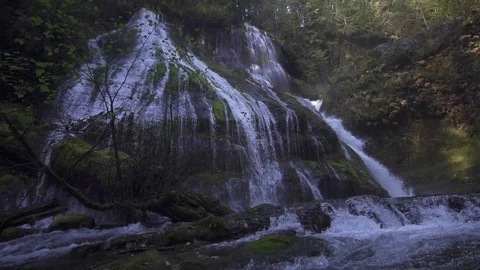 Stunning Oregon Waterfall Slow Motion Stock Footage 98876191