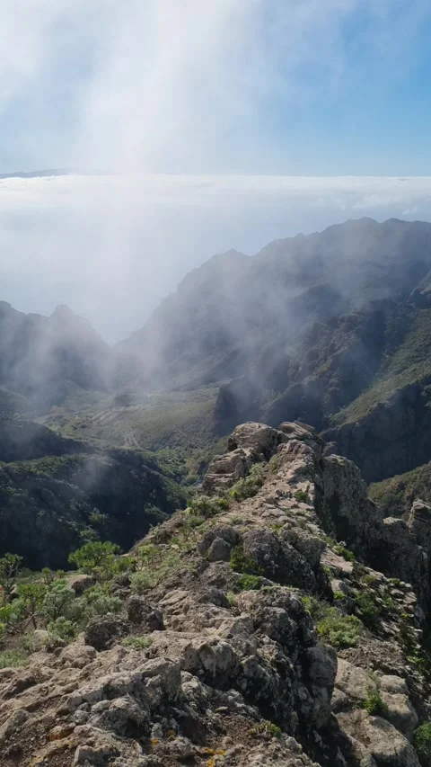 Stunning panoramic view of Anaga Park in Tenerife, Canary Islands Stock Footage 307632422