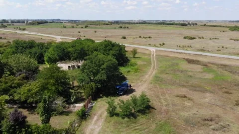A stunning panoramic view of the flat Vojvodina plains Stock Footage 301511932