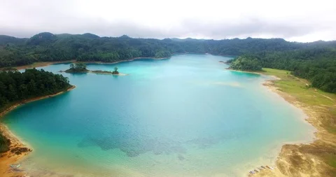 Stunning panoramic view of Montebello Lagoon TAKE1 Stock Footage 94354495
