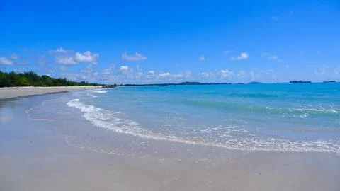 A Stunning Panoramic View Of A Pristine And Untouched Beach Stock Photos