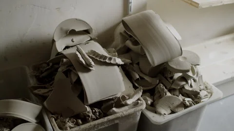 Stunning pottery creation with skilled hands using ceramic materials Stock Footage 321542096