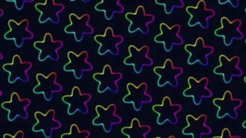 Stunning rainbow star pattern on black background Stockbeeldmateriaal 303535233