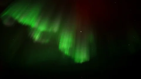 Stunning Red Aurora with a Dancing Centre  - Northern lights  - Real time Stock Footage 69853887