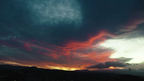 Stunning red Clouds in the sky Stock Footage 254951359