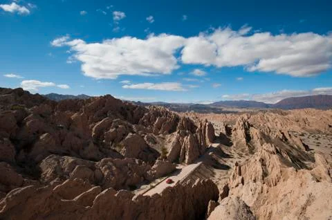 Stunning rock formations of the Quebrada de las Flechas Stock Photos