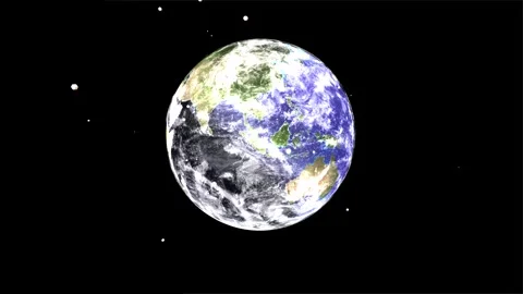 Stunning Rotating Earth's Gravitational Pull With Clouds | 4K Animation Render Video stock 262003810