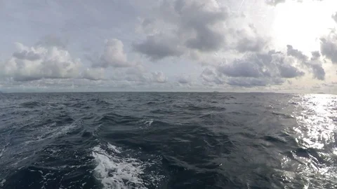 Stunning Sailboat run over the winter sea, cloudy with sun, 360 effect , side Stock Footage 120742501