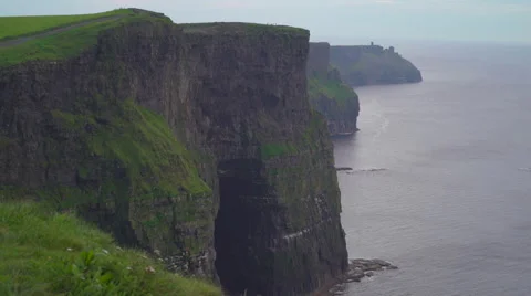 The stunning scenery in Moher Cliffs  Ireland Stock Footage 68646029
